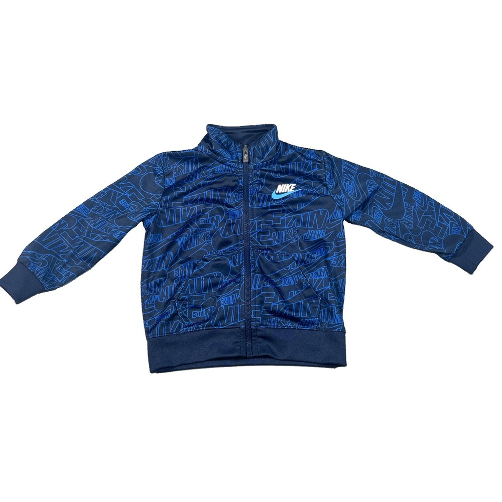 Nike Track Jacket Full Zip Logo Print Navy Blue Polyester 18M Baby 807421-527020